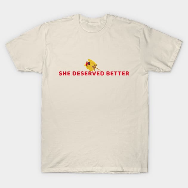 Rose Deserved Better (Red) T-Shirt by Manic Pixie Dust